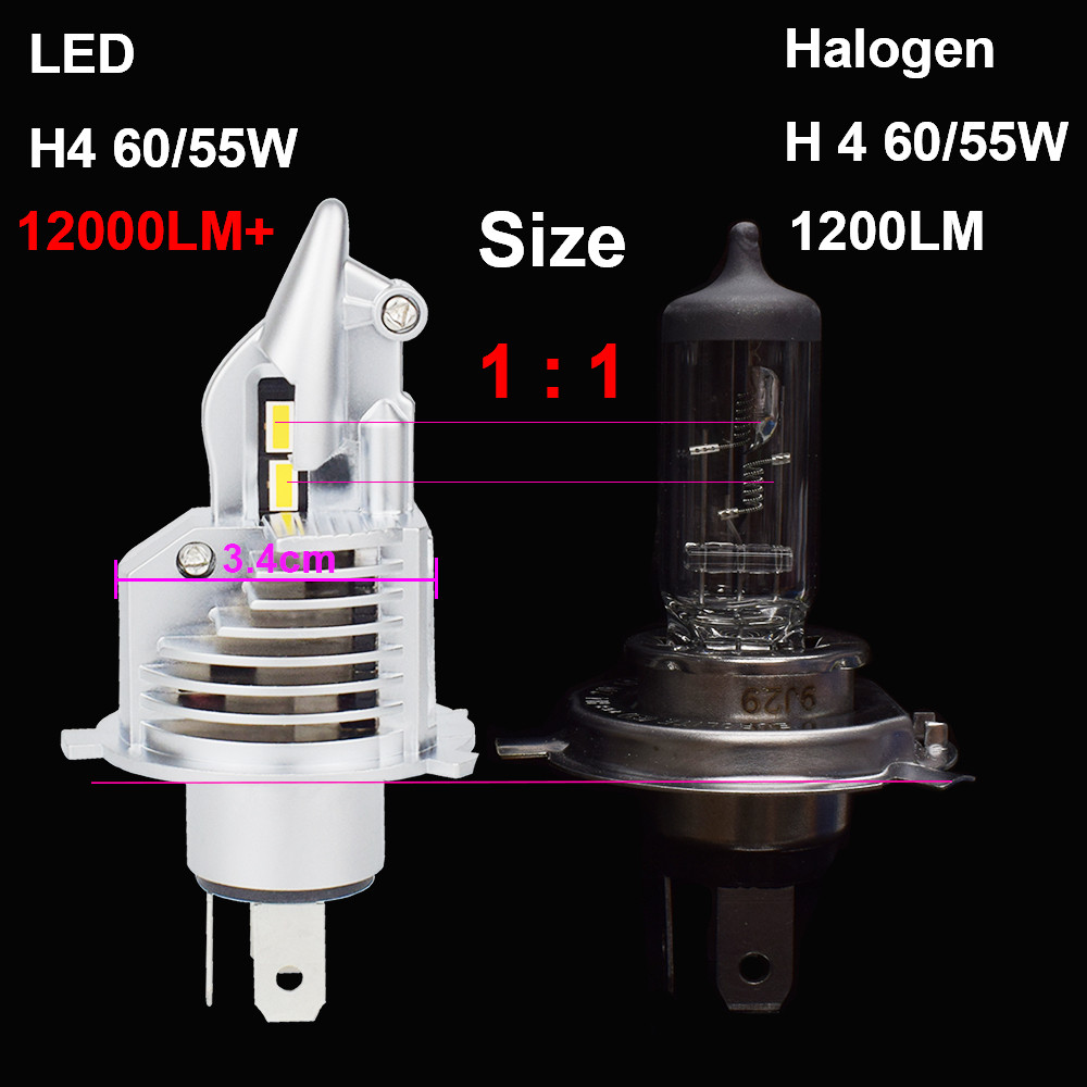JALN7 H4 LED Headlight Bulb Lights 2pcs 9003 HS1 HB2 DC 12V 24V 60/55W Fighter for Car Motorcycle CS