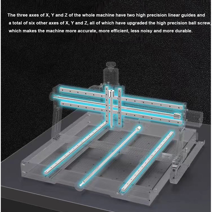 New 4540 Plus CNC Router,3-Axis Ball Screw CNC Full kit Linear Rail Precise CNC Router,Laser Engravi