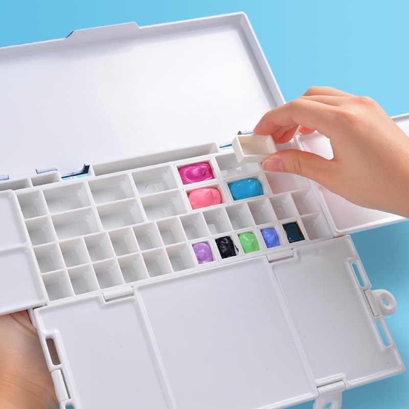

Leak Proof Watercolor Palettes Paint Tray Folding Paint Palettes with 38 Wells
