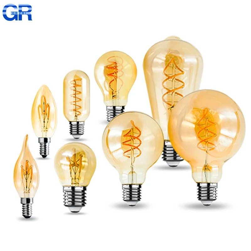 Terlaris LED Bulb E14 E27 AC220V 230V Dimmable Vintage LED Filament Light Bulb 4W Retro Incandescen
