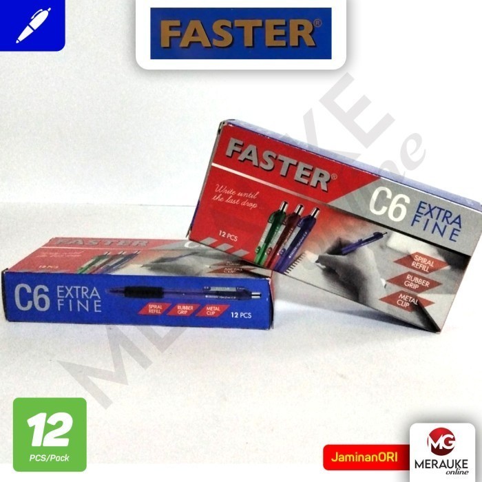 

Ballpoint FASTER C6 - Hitam 12 Pcs