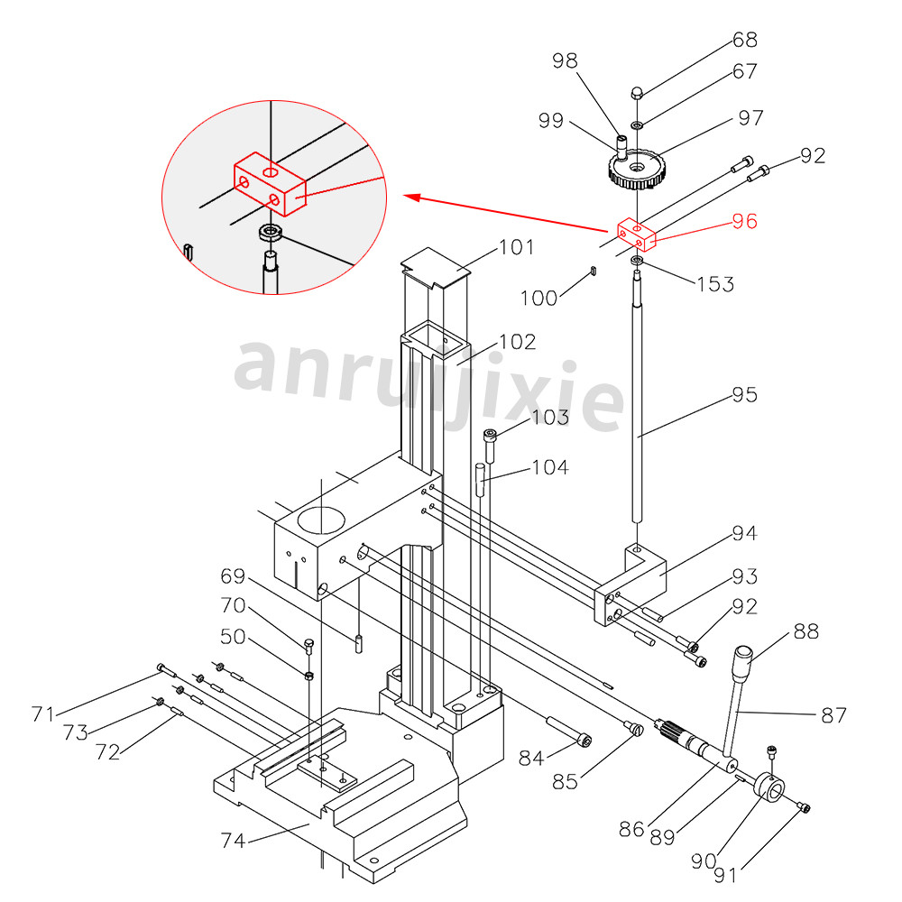 Z-Axis Screw Support Block SIEG X1-096&SX1&JET JMD-1&Grizzly G0937&SOGI S1-16&MS-1&Compact 1&Clarke 