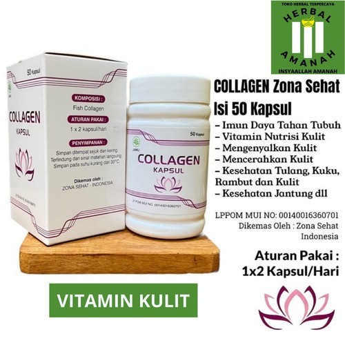 Kolagen Kapsul original isi 50 Fish Collagen Pemutih Kulit