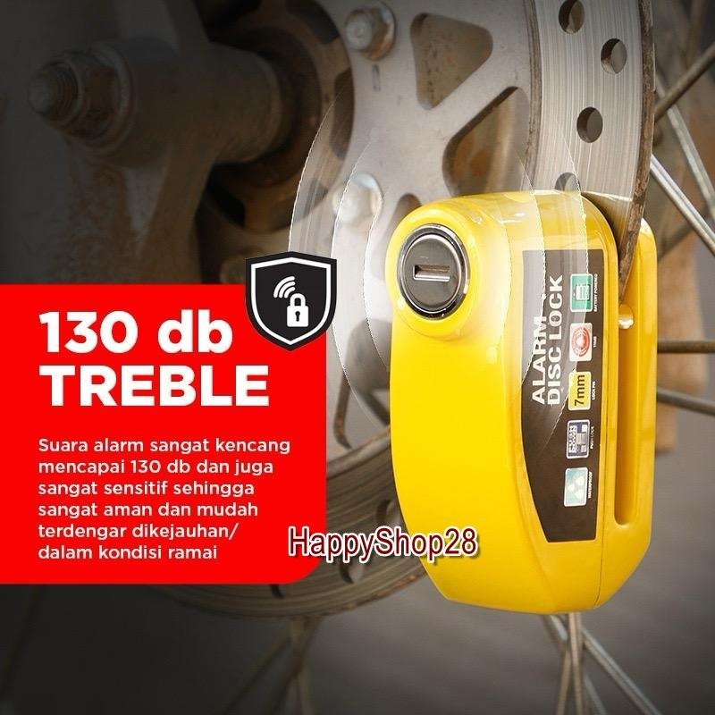 Gembok Cakram Motor Alarm Anti Maling Premium / Gembok Motor Alarm Anti Maling Baterai