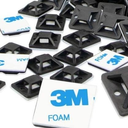 

Mounting Cable Ties 20 x 20 Hitam Gantungan Kabel Tis Tie Cantelan 1Pa