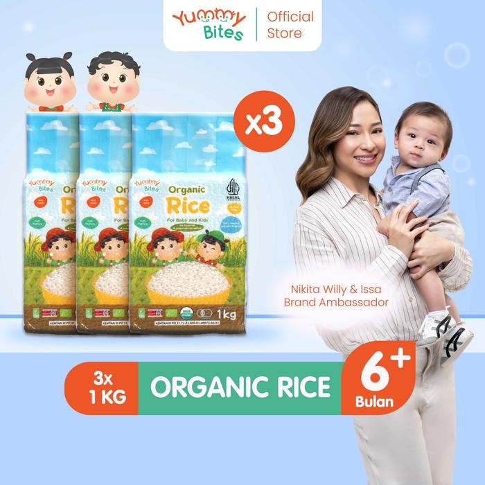 

Terlaris [Bundling 3] Yummy Bites Organic Rice 1Kg/ Beras Organik/ Beras Mpasi Anak