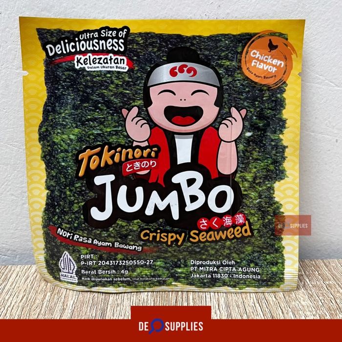 

Amoo Tokinori Jumbo Nori Rasa Ayam Bawang 4Gr - Snack Rumput Laut Seaweed