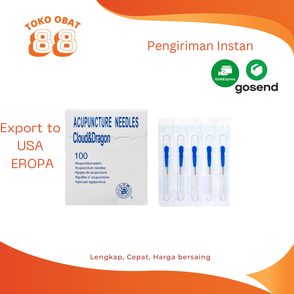 Jarum Akupuntur Cloud Dragon dengan selongsong isi 100 ukuran 1/2 cun (0.20*13)