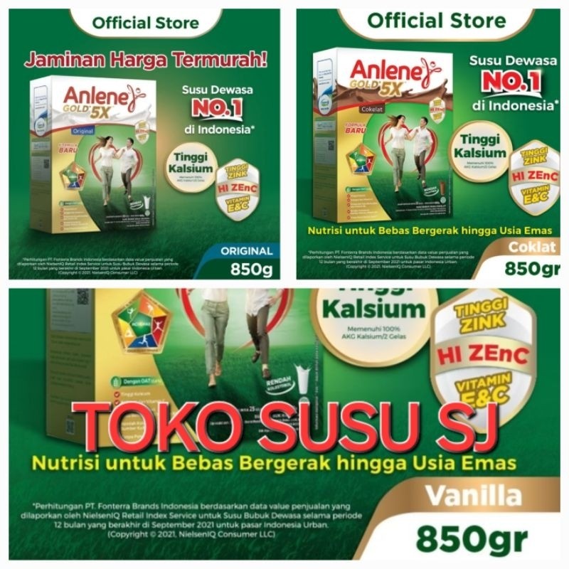 

ANLENE GOLD PLUS 5X VANILA COKLAT 850 gram/850gr/850 GRAM/850GR/VANILLA/PLAIN/900GR