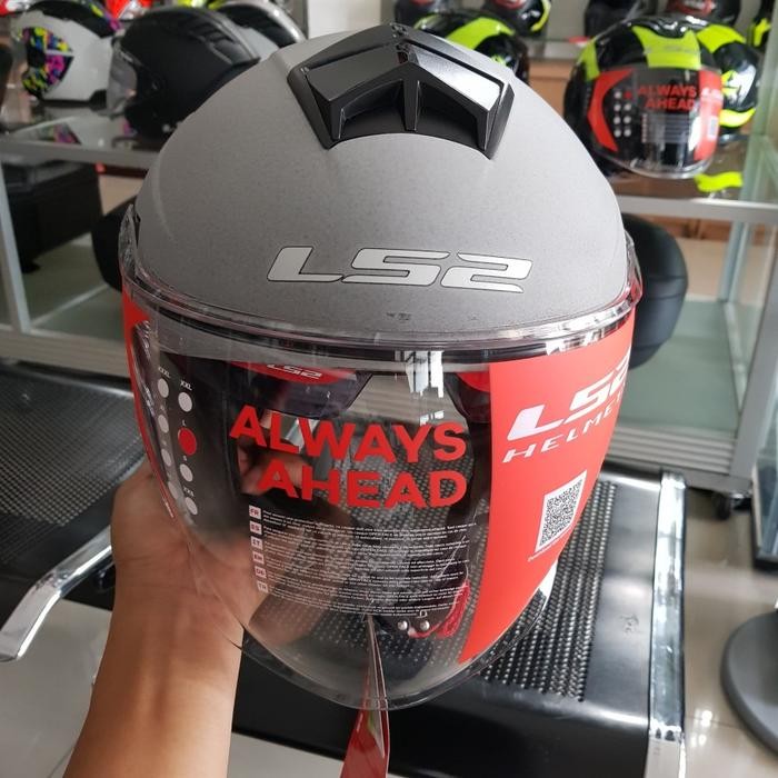 HELM LS2 OF573 TWISTER HITAM BATU HALF FACE OPEN FACE HELMET Motorcycle Shield