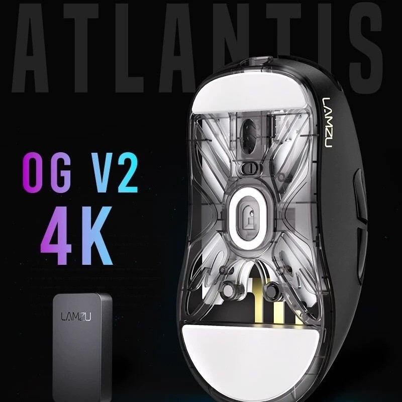 LAMZU Atlantis OG V2 Pro Gaming Mouse Dual Mode Wireless 4K Polling Rate Lightweight Customized Gami