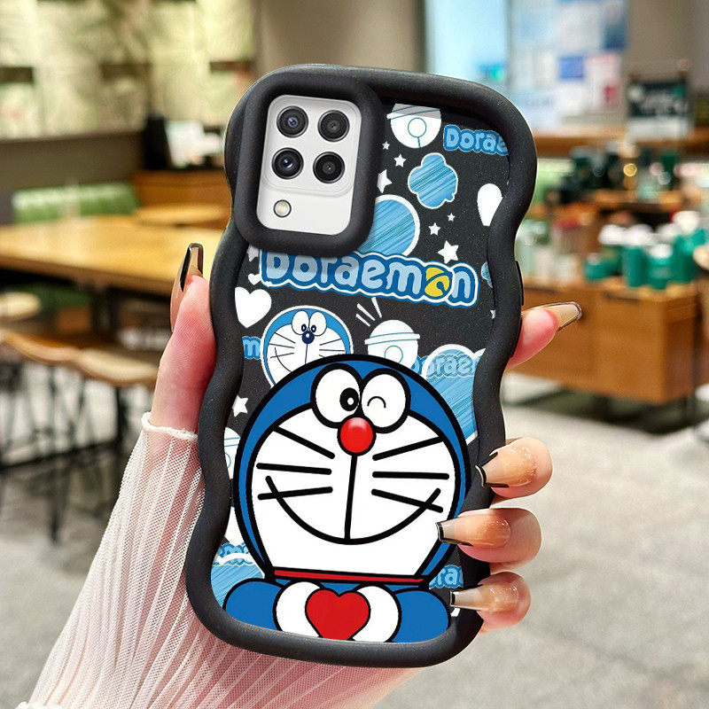 Casing Untuk Samsung A22 M22 M32 Case Casing pola Kucing biru Kasing HP Kesing Silikon Softcase Maca