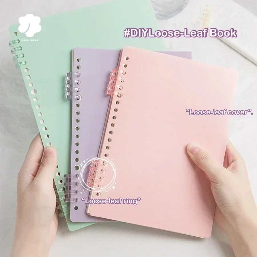 

Loose-Leaf Book Cover & Ring A4 A5 B5 Pp Colorful Binder Spiral Ring Transparent Plastic Stationery