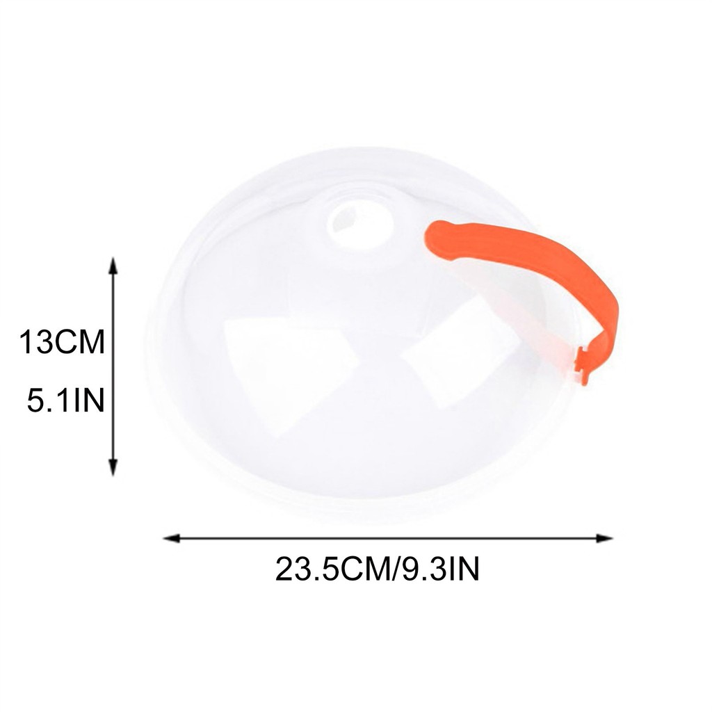 

Microwave Food Cover Plate Vented Heat-Resistant Food Splatter Protector Lid Kitchen Thickened Clear