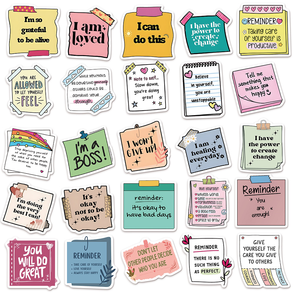 

50Pcs Self Affirmation Encouragement Slogans Graffiti Stickers Diy Phone Cases Laptop Water Cups