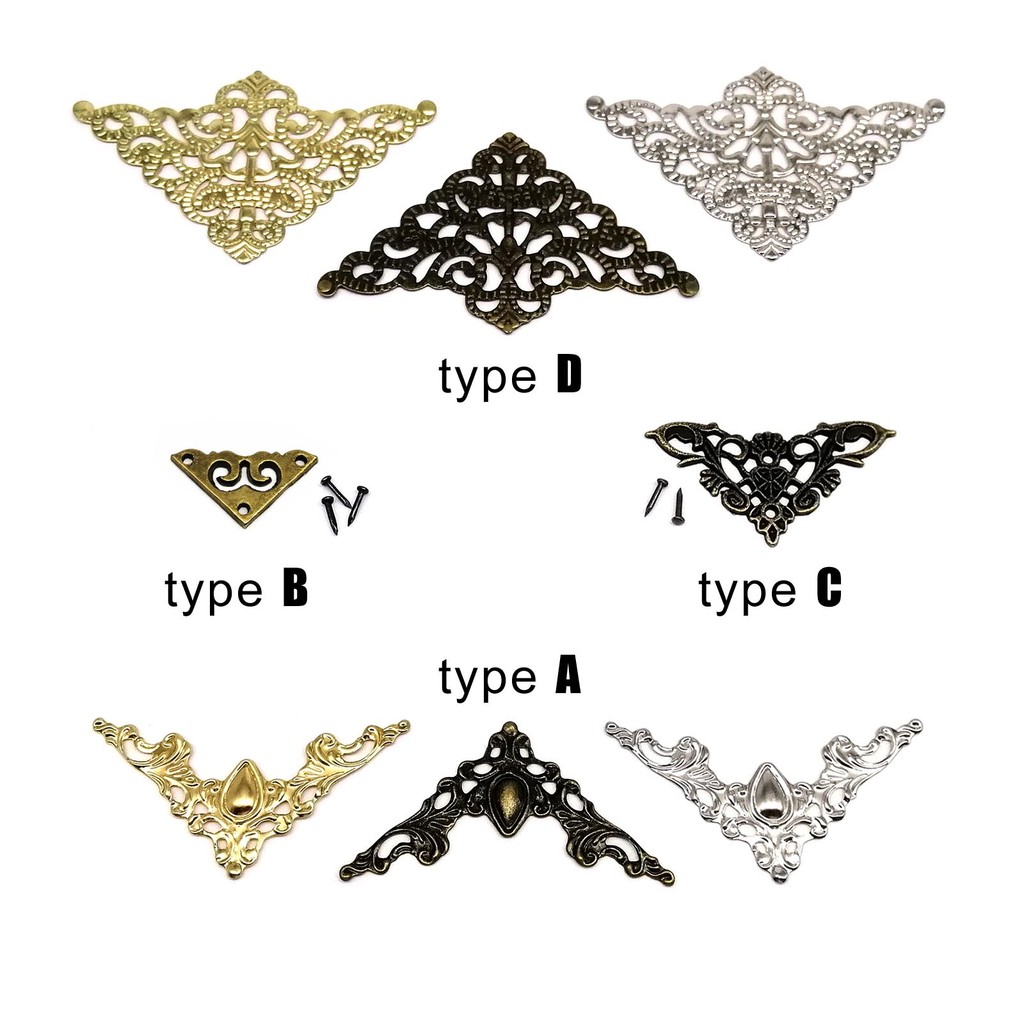 

12Pcs Decorative Corner Cover Edge Protector Guard For Jewelry Chest Gift Wine Wooden Box Case Book