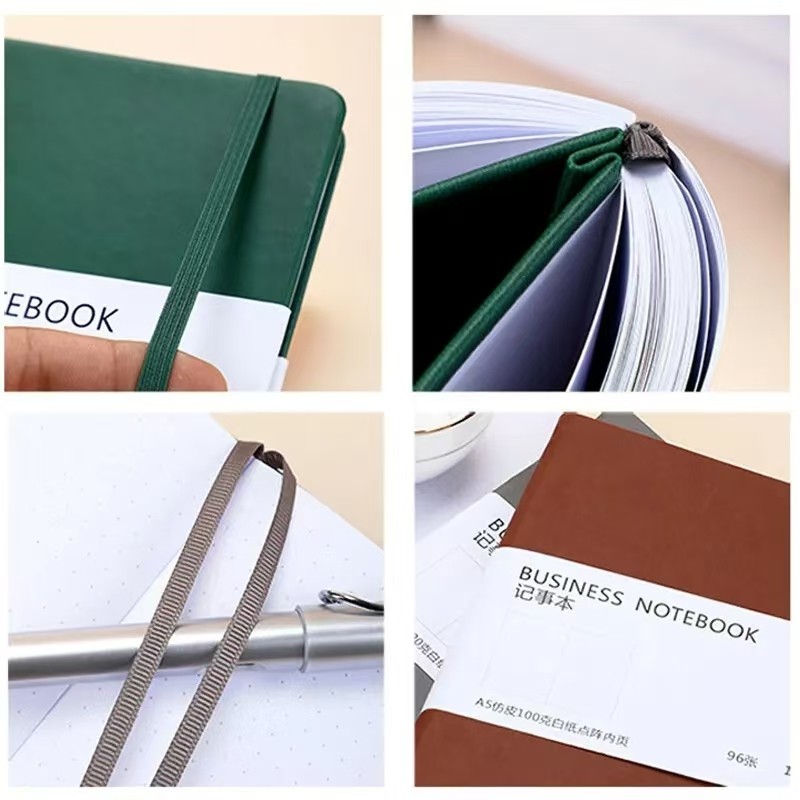 

Dotted Notebook A5 Dots Grid Paper,192 Pages,Leather Cover,Ivory White Paper 100 Gsm,Hand-Made