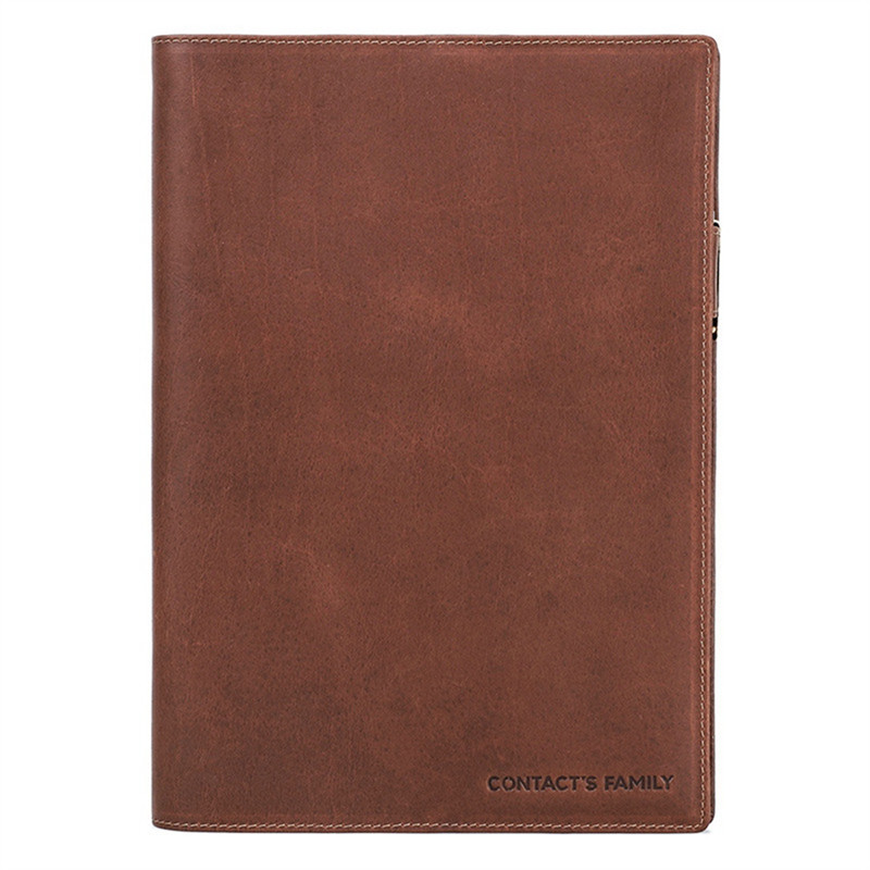 

Retro Leather Book Cover Sleeve Protector With Pen Holder Business Notepad Notebook Book Case Office
