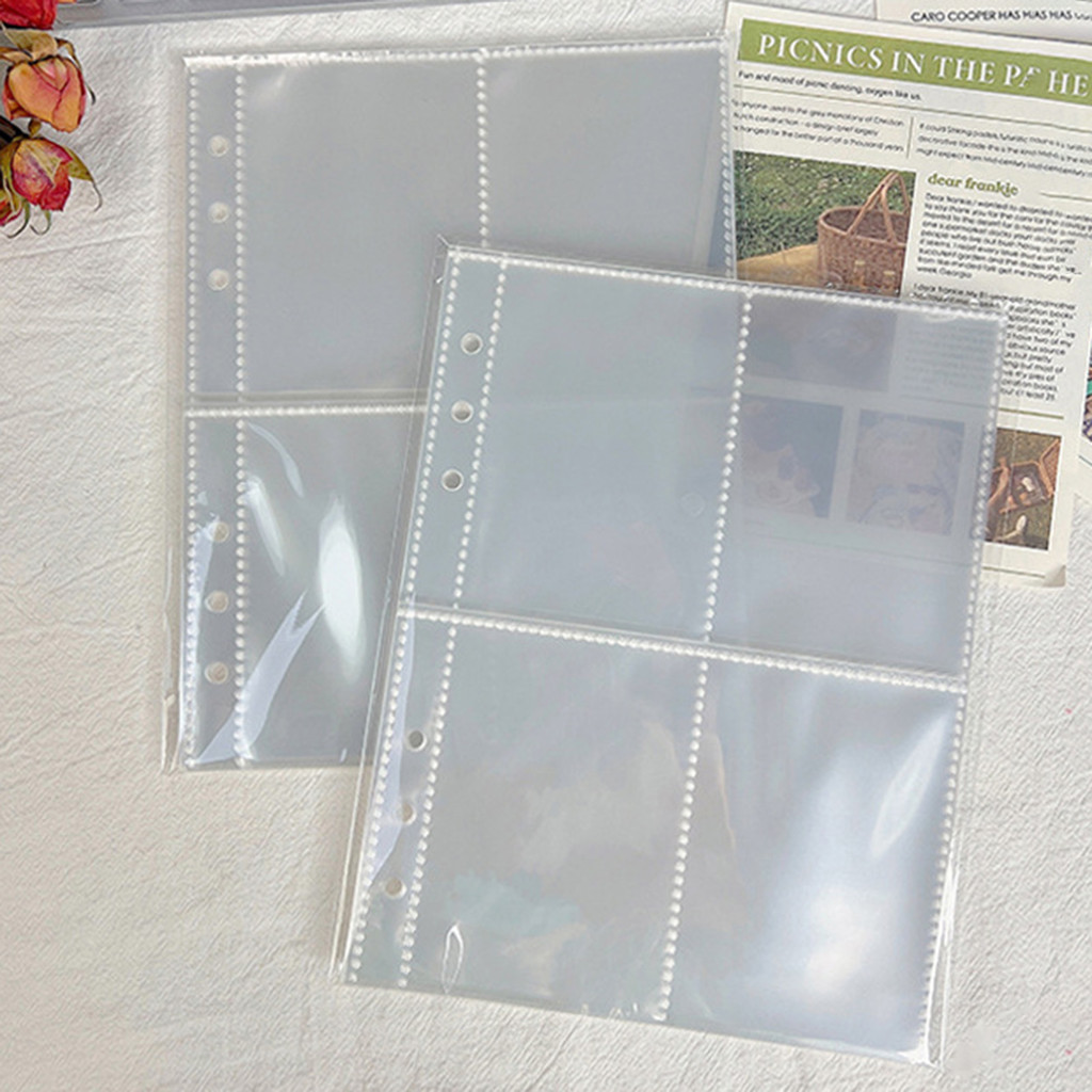 

10Pcs A5 Photo Album Binder Refills Cover Clear 6 Holes Loose Leaf Bag Refill Inner Sleeves For