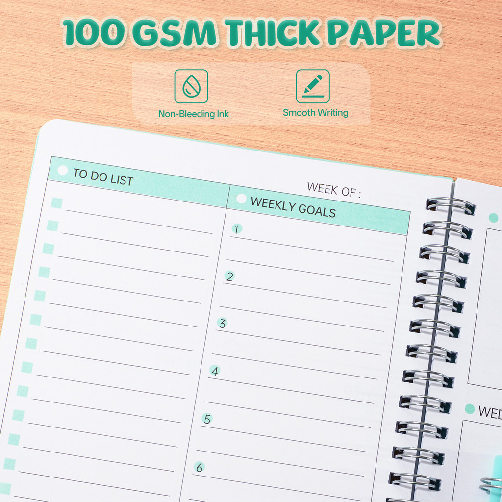 

52 Weeks Monthly Planner Notebook104Pages A5 Binder With Pp Cover Thick Paper For Student Korean