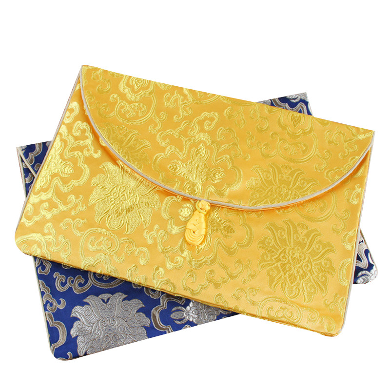 

Retro Scripture Bag Book Buddhist Scripture Large-Capacity High-End Chinese Style Rich Flower Dragon