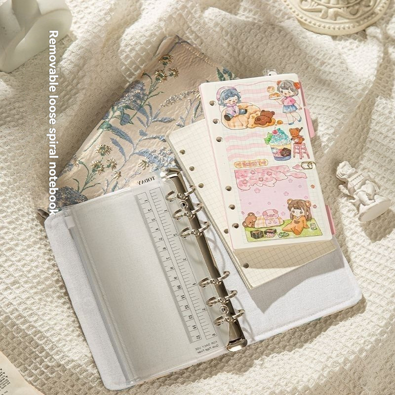 

Retro Loose Leaf Notebook A5/A6 Diary Planner Cute Embroidery Cover Notebook 90Sheets/180Pages