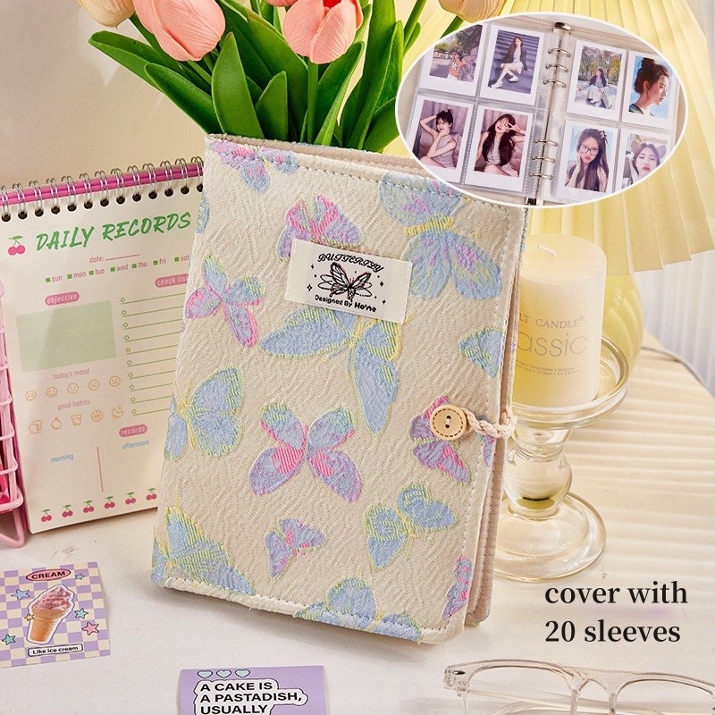

A5 Cute Butterfly Cover Girl Ins 3Inch Card Photo Album Collect Book Kawaii Binder Photocards Kpop