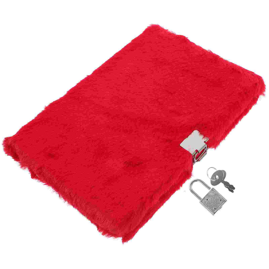 

Soft Cover Notebook Diary With Lock Pads Journal Pink Plain Fuzzy Student