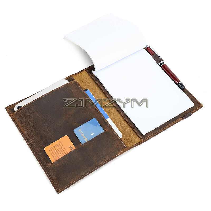 

Leather Journal Cover Compatible With 7.9/8.3'' Pad, A5 Notebook Organizer With Pen Slot, 2 Card