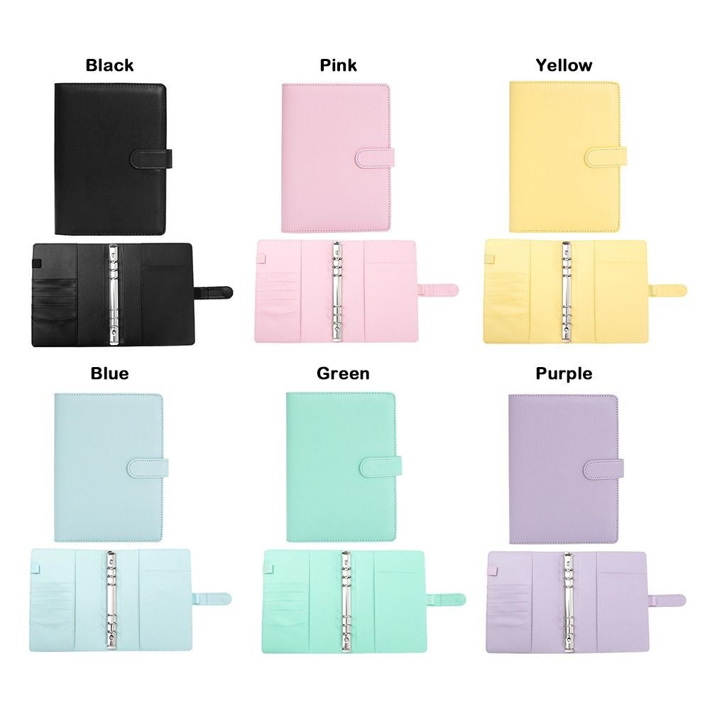 

Gift Candy Color A5 Notebook Shell Non-Punchable Large Capacity Ring Binder Cover Detachable