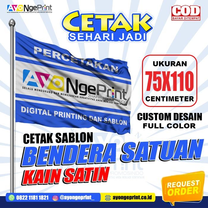 

Flagers - Cetak Bendera Custom Fullprint - Uk.75X110Cm - Mini Flag Kain Satin