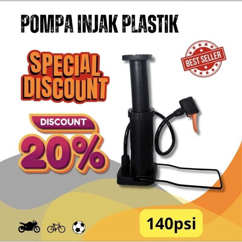 Bararoomkey_ Pompa Injak Plastik Pompa Injak Pompa Angin Pompa Sepeda Pompa Motor Foot Pump Pompa