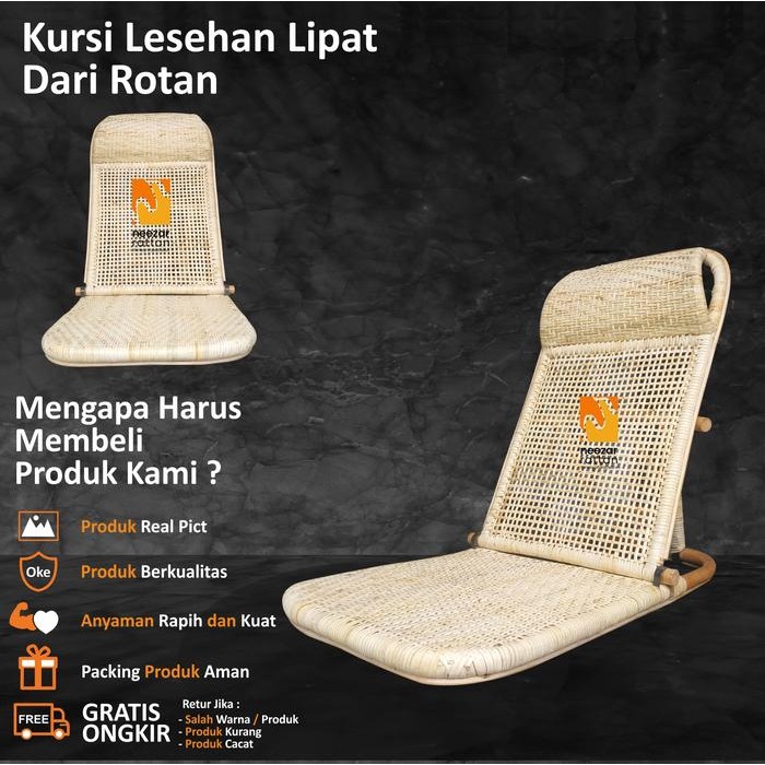 Kursi Lesehan Lipat Lantai Santai Malas dari Rotan gjah
