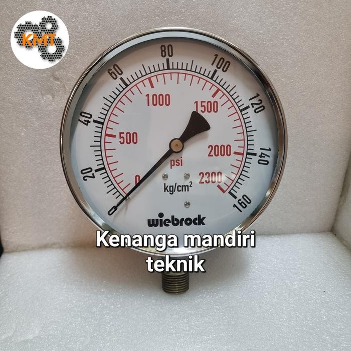 160 Bar Pressure Gauge 6 Inch Wiebrock Blacksteel