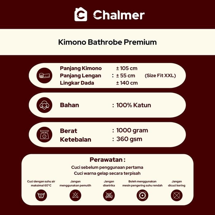 Kimono Handuk Bathrobe Dewasa Katun