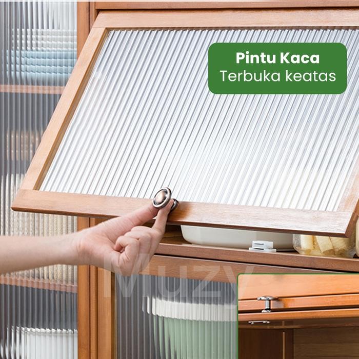 Muzy Lemari Buku Kayu Cubic Rak Serbaguna Minimalis Rak Kayu Serbaguna Lemari Kayu Anti Debu Lemari