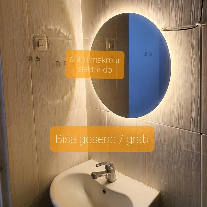 Cermin dinding lampu led / Cermin Bulat dinding kamar mandi Led 50cm