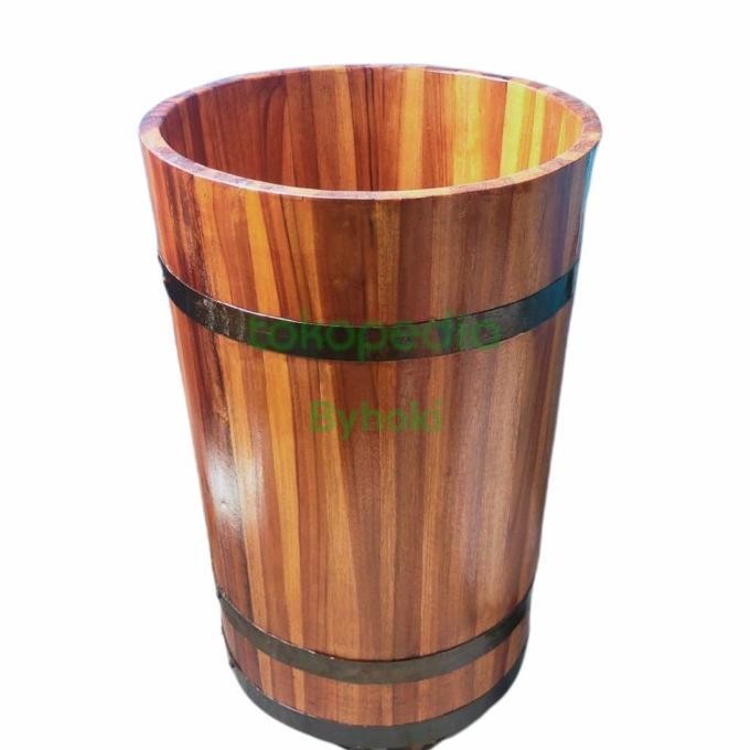 Bak mandi kayu jati T60x40, Bak kayu , Bak mandi, Ember kayu jati