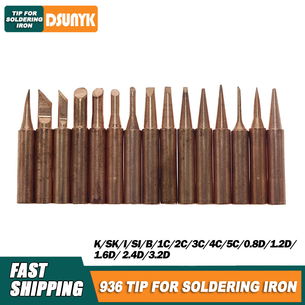 NEW 15Pcs 900M-T Copper Soldering Iron Tip Electronic Welding Soldering Iron Tips Set Soldering Tip 