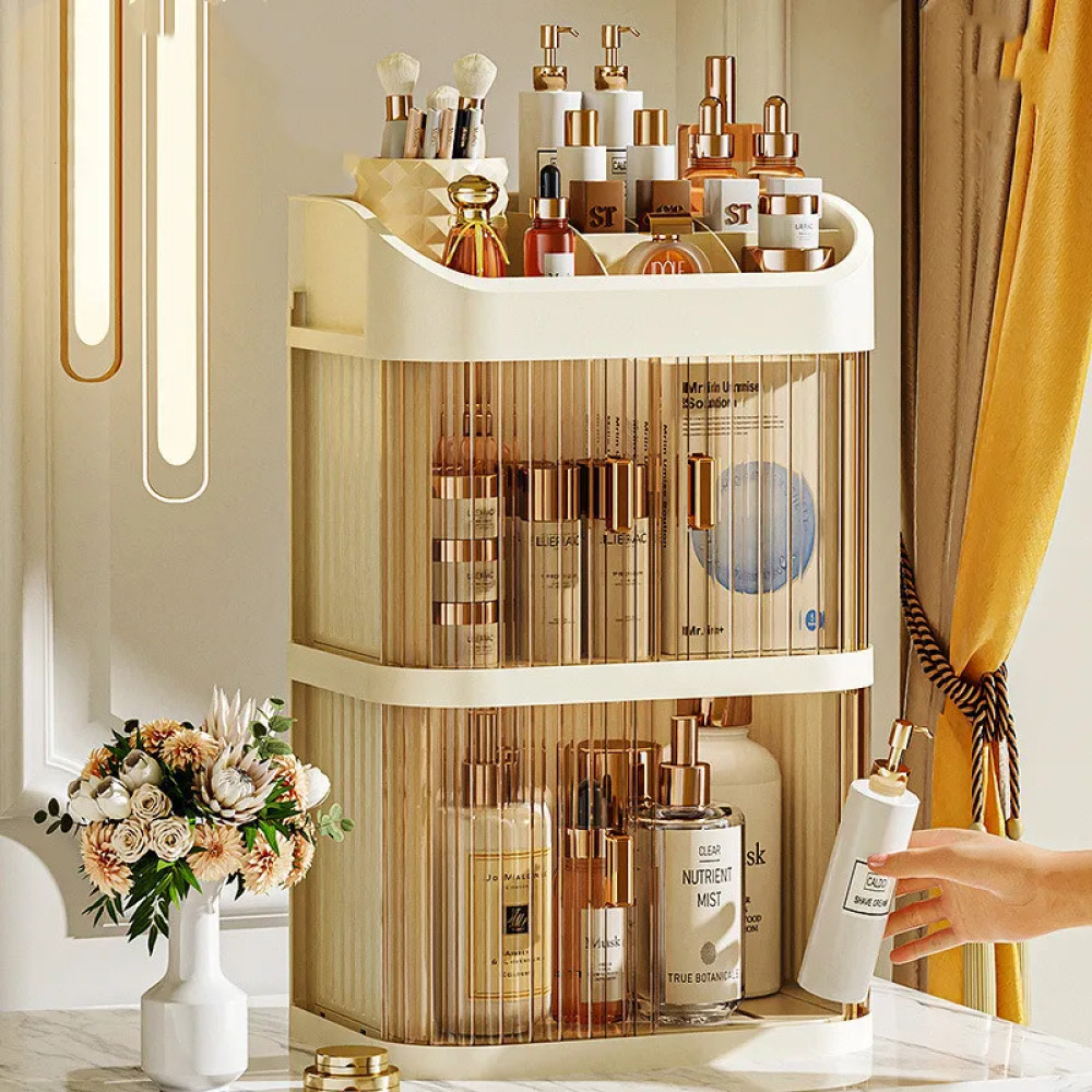 

Rak Kosmetik Kotak Penyimpanan Make Up Organizer 3 Tingkat Cosmetic Shelf Make Up Box Storage Box Organizer 3 Layer Warna Cream