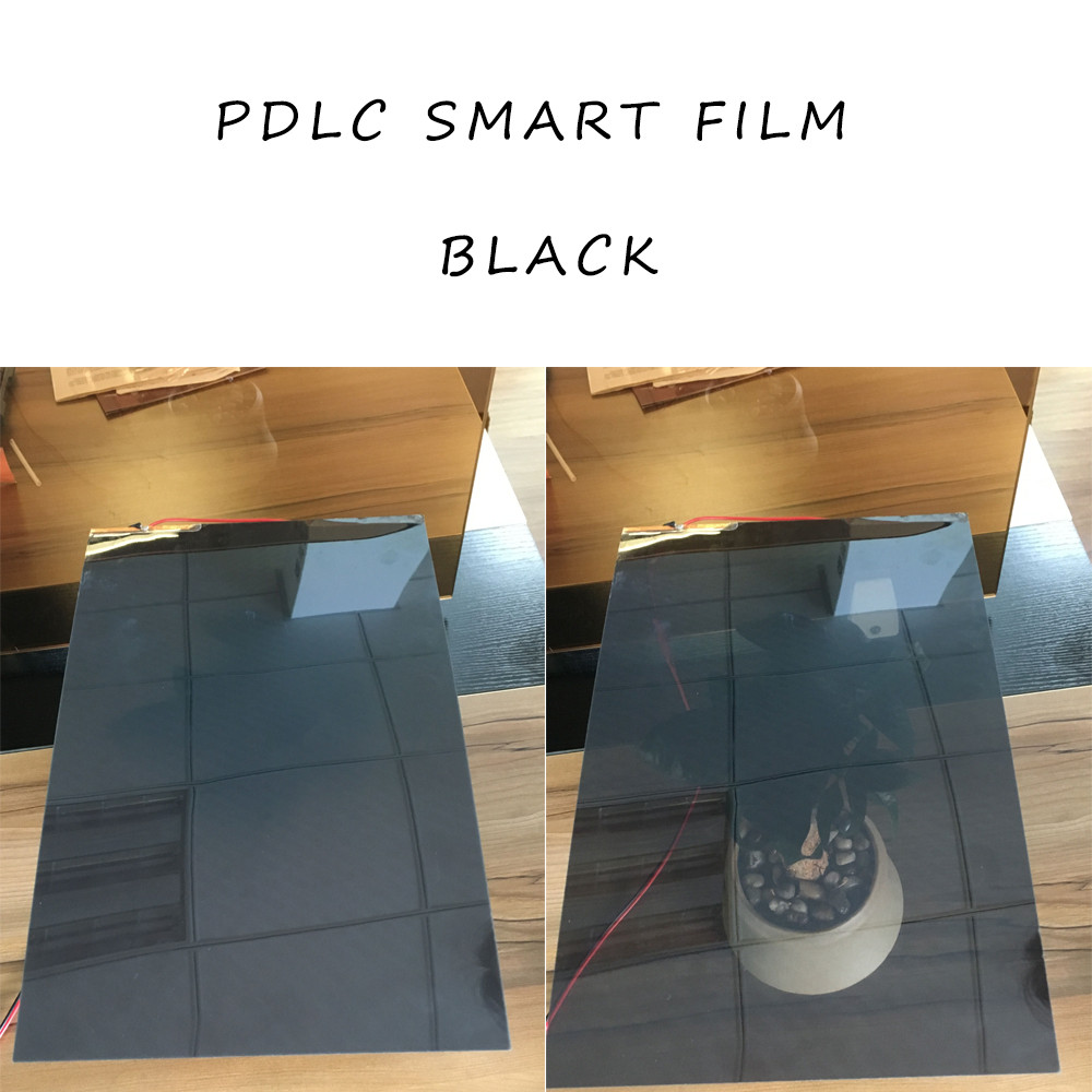 Sunice 10Cm X 10Cm Hitam PDLC Film Pewarnaan Jendela Pintar Film Privasi Dapat Diganti Stiker Kaca S