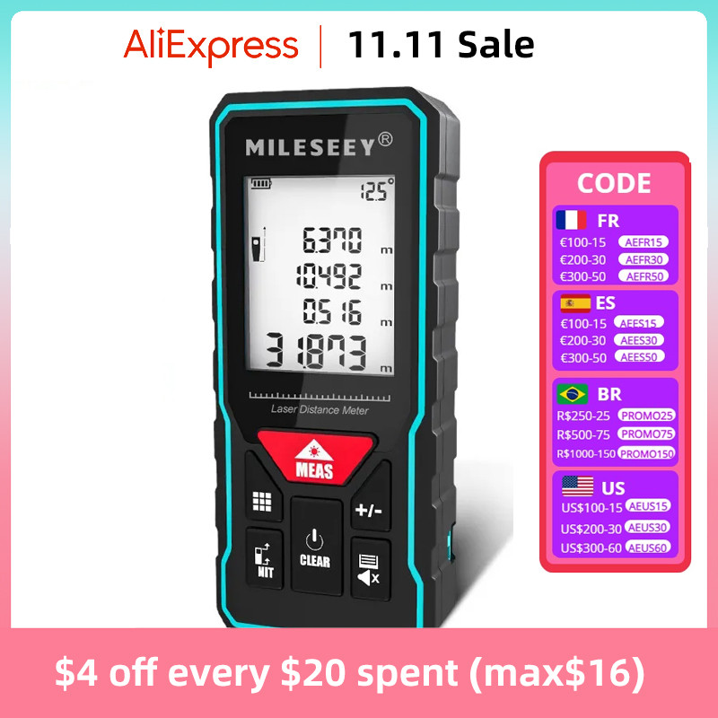 Mileseey Pengukur Jarak Laser X5 Лазерная рулетка Pencari Laser Pengukur Jarak Laser Digital Meteran