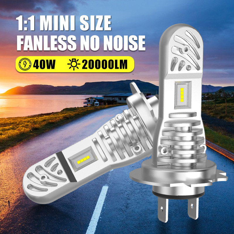 Lampu Depan LED Carshark Mini H7 untuk VW Passat Golf 7 Polo Audi A4 B8 B6 A3 8P Q7 Mazda 5 3 BK CX7