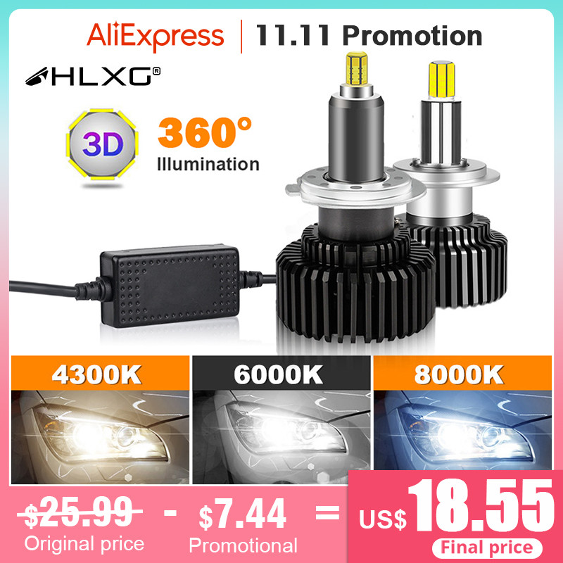 H7 LED Canbus 360 H4 H1 165000LM HB3 HB4 9012 Turbo Bi Lensa Proyektor Led H11 9005 Bohlam Lampu Dep