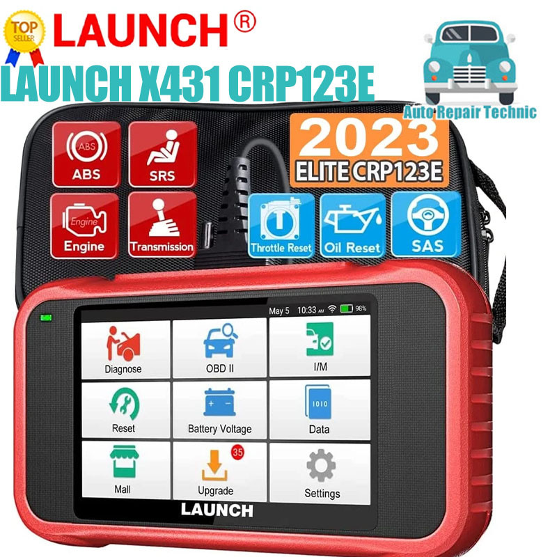 LAUNCH X431 CRP123E OBD2 Pemindai Mobil OBD Mesin OBDII ABS Kantung Udara Transmisi SRS Alat Diagnos