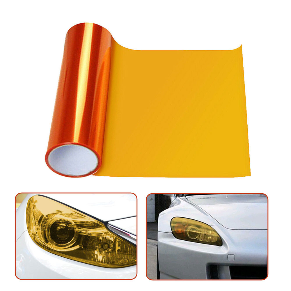 1 Buah Lampu Mobil Oranye Kuning Lampu Depan Lampu Belakang Film Lampu Kabut PVC Film Vinil Penutup 