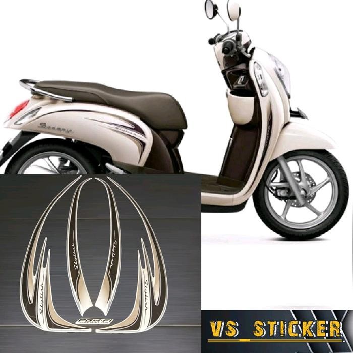 STRIPING HONDA SCOOPY STYLISH 2014 2015 Motorcycle Gold Sepeda