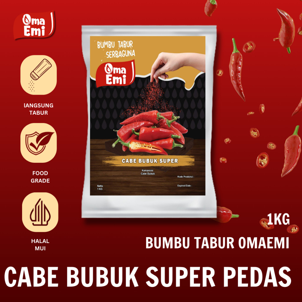 

SANS Bumbu Tabur Cabe Bubuk Super Pedas / Extra Hot Chili 1 Kg