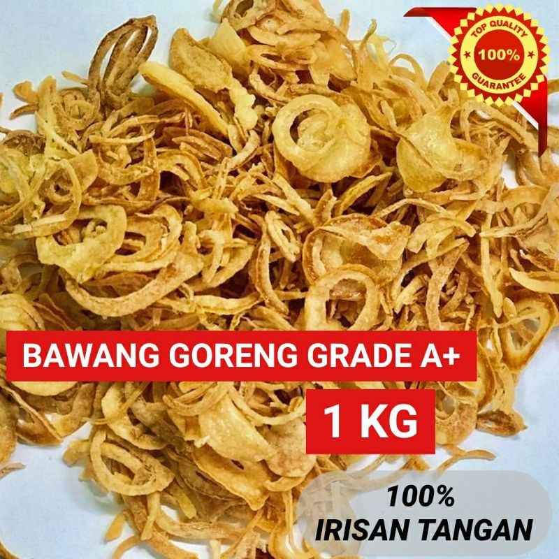 

SANS Bawang Goreng Grade A+ Asli Murni Brebes 1KG (irisan tangan) / Bawang Brebes