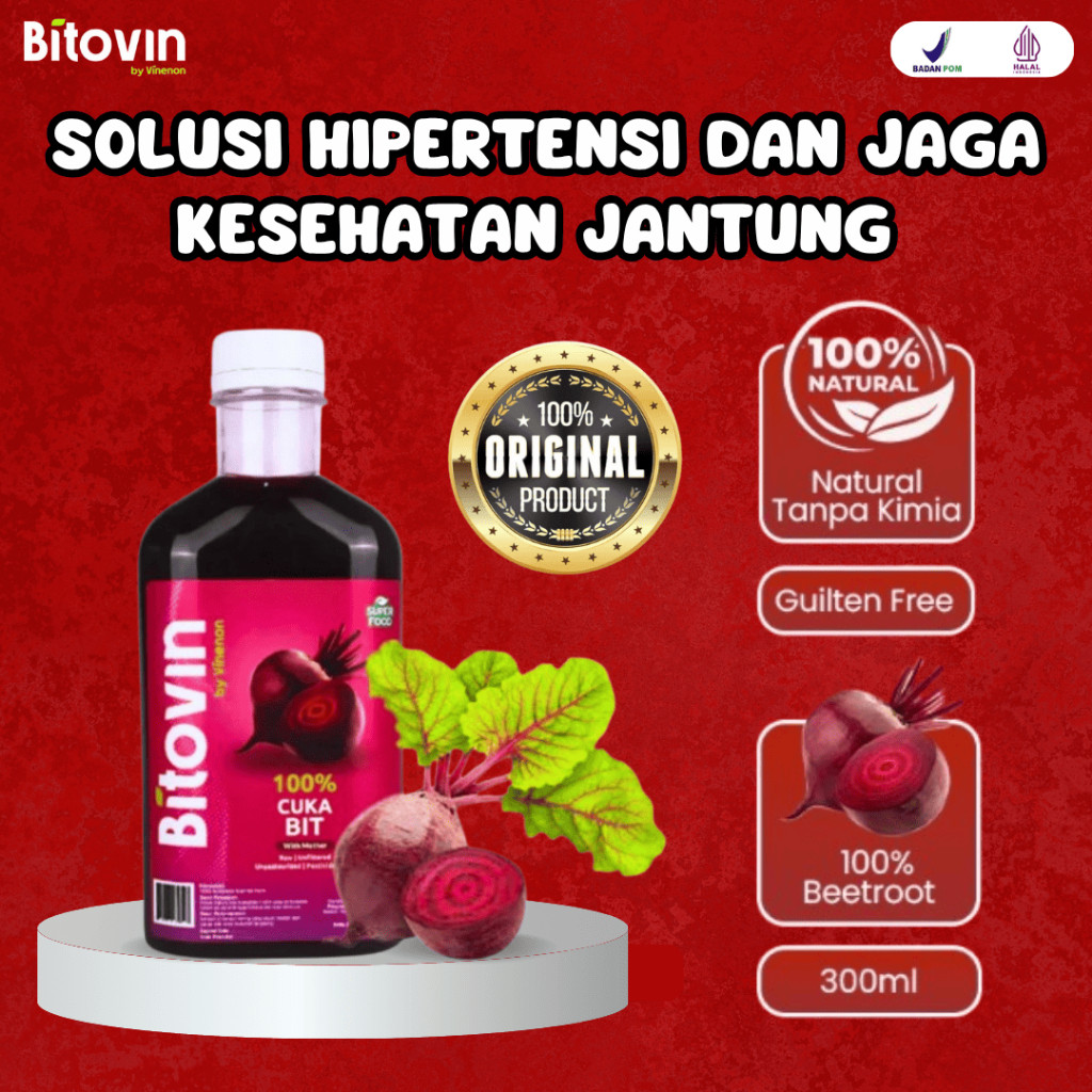 

BITOVIN PAKET 1 BOTOL - CUKA BUAH BIT SOLUSI HIPERTENSI JAGA KESEHATAN JANTUNG PENAMBAH DARAH BEST